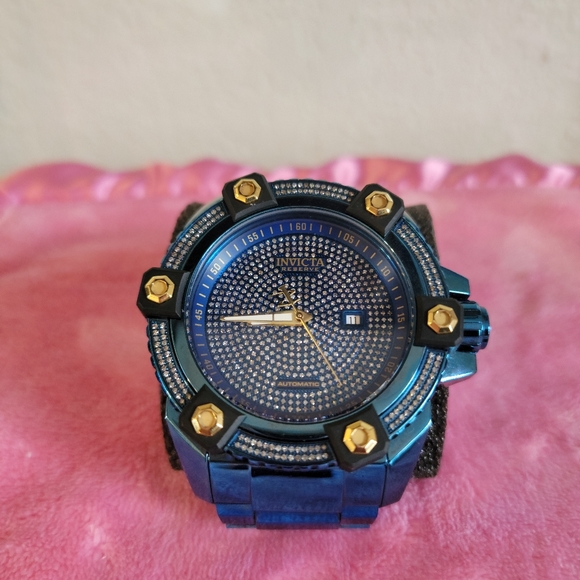 Invicta Reserve 47mm Subaqua Noma II Blue Label Auto Chrono 3.41ctw Diamond